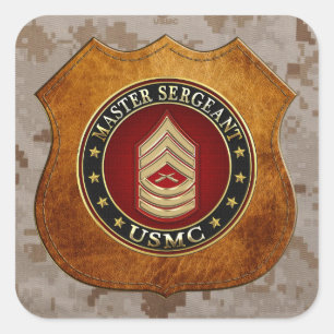 Sticker Carré Marines des États-Unis : Sergent-maître (USMC MSgt