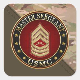 Sticker Carré Marines des États-Unis : Sergent-maître (USMC MSgt