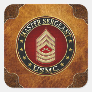 Sticker Carré Marines des États-Unis : Sergent-maître (USMC MSgt