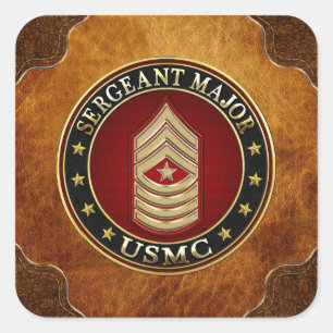 Sticker Carré Marines des États-Unis : Sergent-major (SgtMaj de