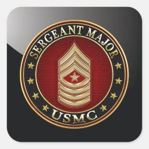 Sticker Carré Marines des États-Unis : Sergent-major (SgtMaj de