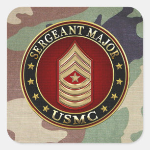 Sticker Carré Marines des États-Unis : Sergent-major (SgtMaj de