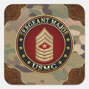 Sticker Carré Marines des États-Unis : Sergent-major (SgtMaj de