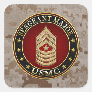 Sticker Carré Marines des États-Unis : Sergent-major (SgtMaj de