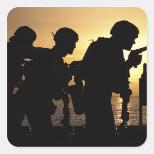 Sticker Carré Marines tire des pistolets de 9mm