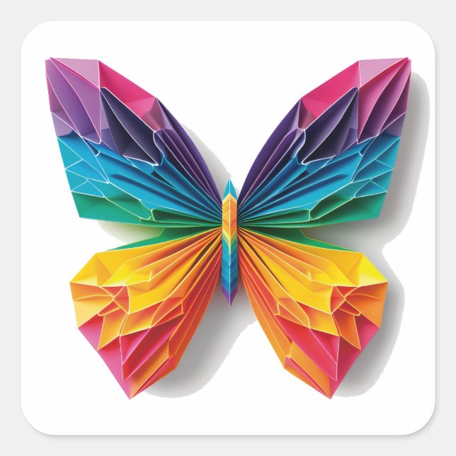 Sticker Carré Mariposa de origami multicolor (Devant)