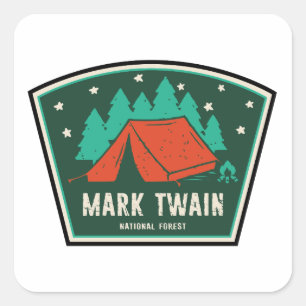 Sticker Carré Mark Twain National Forest Camping