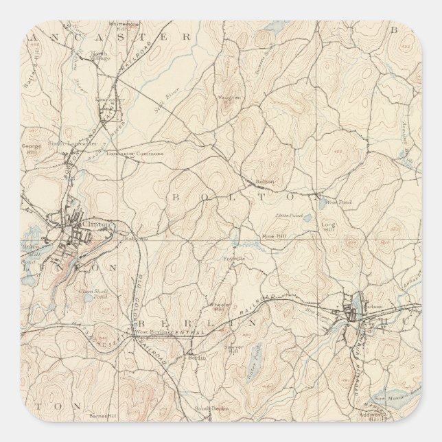 Sticker Carré Marlboro, Massachusetts (Devant)