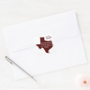 Sticker Carré Maroon Nous Avons Déménagé - Dotted Texas Moving