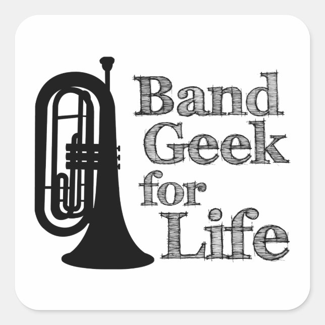 Sticker Carré Marquage Geek de bande Baritone (Devant)