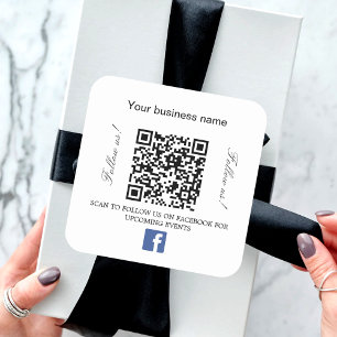Sticker Carré Marque couleur nom commercial qr code Facebook