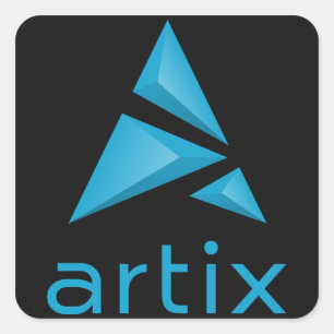 Sticker Carré Marque de marque de logo Artix (verticale) arrière