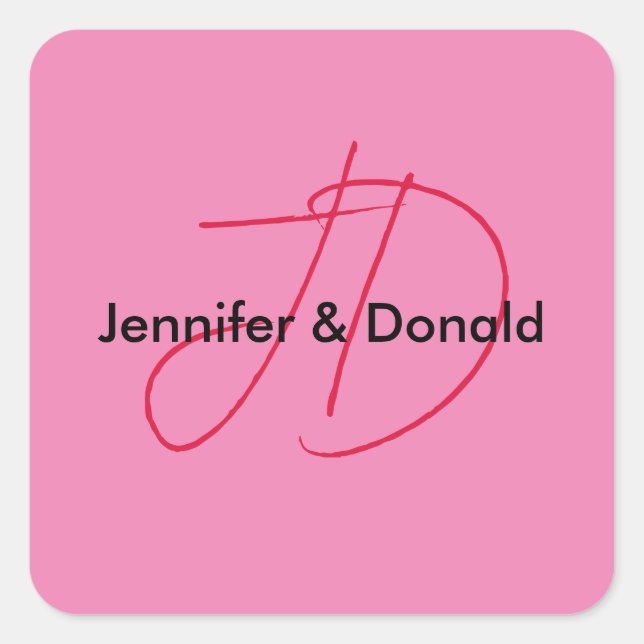 Sticker Carré Marque de nom de script classique tendance (Devant)