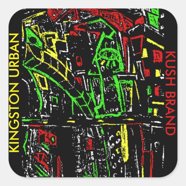 STICKER CARRÉ MARQUE KINGSTON URBAN KUSH (Devant)