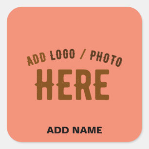 STICKER CARRÉ MARQUE MODERNE MODERNE CORAL ORANGE VÉRIFIÉE