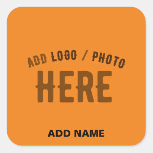 STICKER CARRÉ MARQUE VÉRIFIÉE DE L'ORANGE SOMBRE MODERNE ET MODE