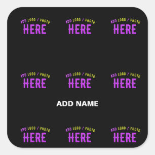 STICKER CARRÉ MARQUE VERIFIEE NOIRE PERSONNALISABLE MODERNE ET C