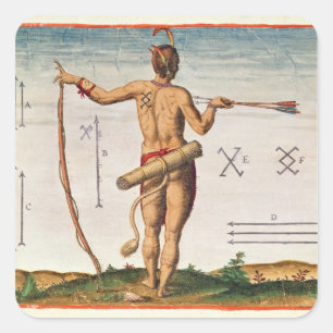 Sticker Carré Marques distinctives d'un guerrier de Virginie