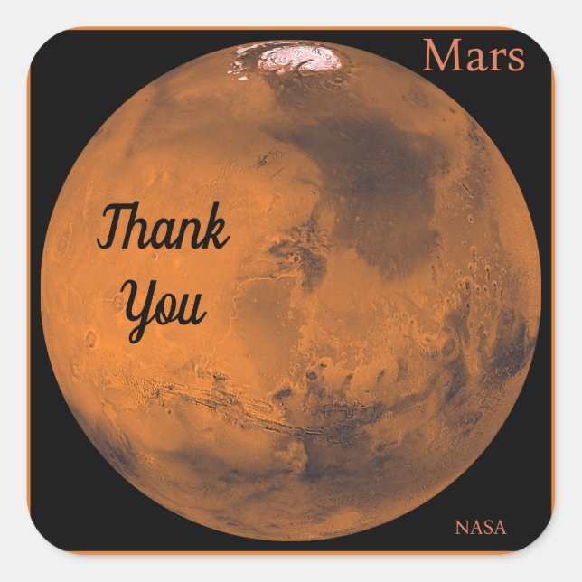 Sticker Carré Mars Globe par la NASA (Devant)