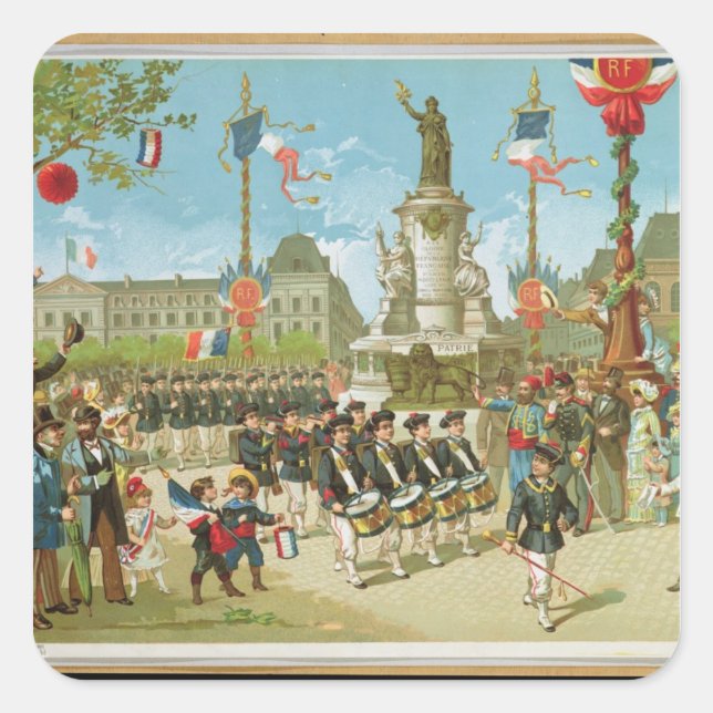 Sticker Carré Mars-Passé sur la Place de la République (Devant)