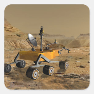 Sticker Carré Mars Science Laboratory voyage près d'un canyon
