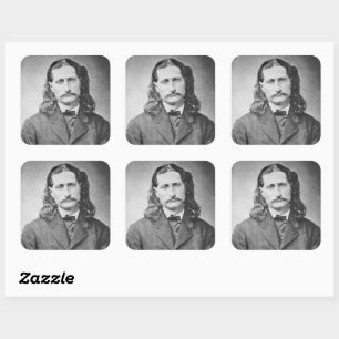 Sticker Carré Marshal Wild Bill Hickok Old West Gunfighter