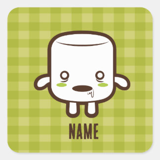 Sticker Carré Marshmallow Zombie Halloween