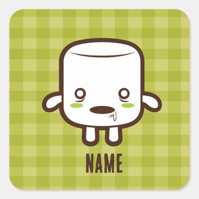 Sticker Carré Marshmallow Zombie Halloween (Devant)