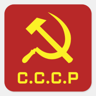 Sticker Carré Marteau CCCP et faucille