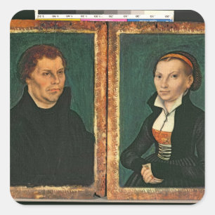 Sticker Carré Martin Luther, Katharina von Bora, c.1526