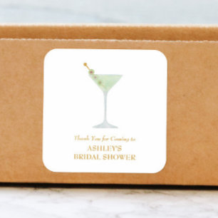 Sticker Carré Martini Cocktail Mariage Faveur Fête des mariées