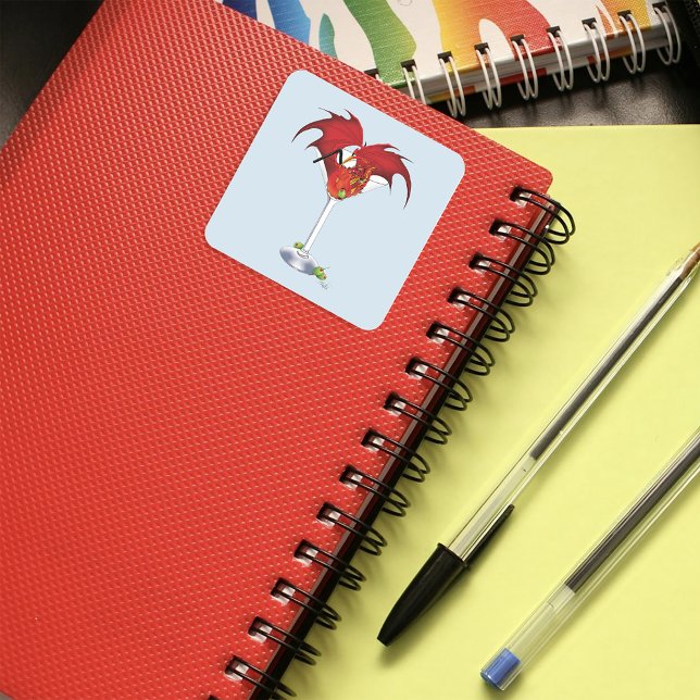 Sticker Carré Martini Imaginaire Red Dragon (Créateur téléchargé)