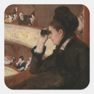 Sticker Carré Mary Cassatt - Dans le loge