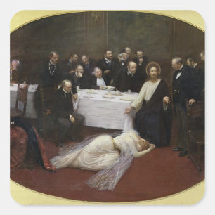 Sticker Carré Mary Magdalene dans la maison du Pharisien