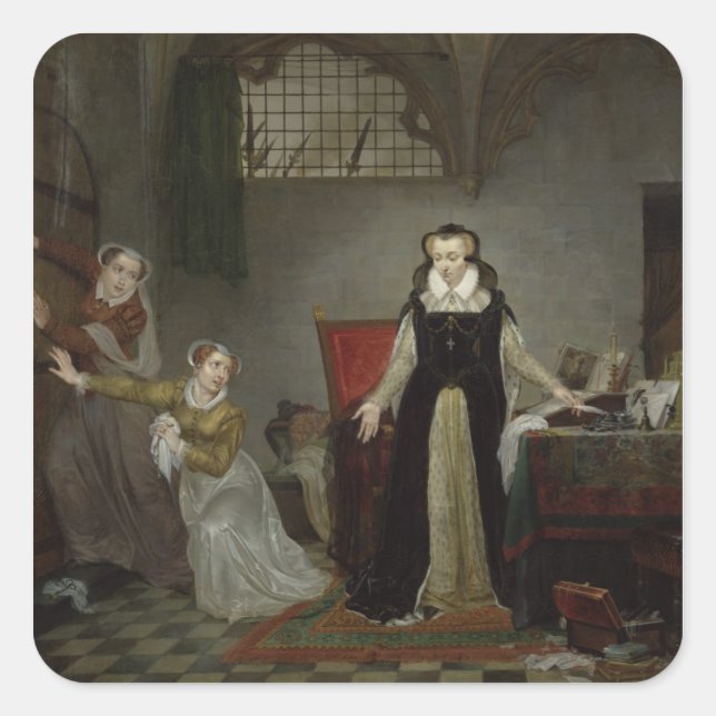 Sticker Carré Mary Stuart au moment du départ pour (Devant)