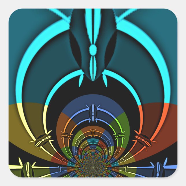 Sticker Carré Masaï couleurs Hakuna Matata (Devant)