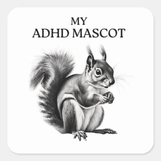 Sticker Carré Mascotte ADHD