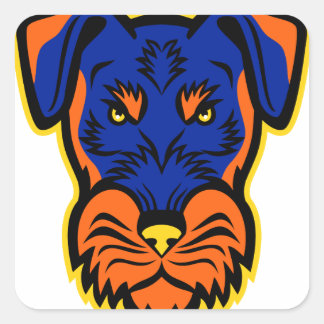 Sticker Carré Mascotte frontale Jagdterrier