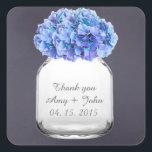 Sticker Carré Mason jar hydrangea mariage faveurs hydrangea7<br><div class="desc">Ajoutez une touche personnalisée à vos décorations mariages. Faites correspondre vos étiquettes de mariage,  autocollants ou enveloppes de sceaux à votre thème mariage ou à votre schéma de couleurs. Entièrement personnalisable,  cliquez sur personnaliser pour ajouter ou modifier la couleur ou la taille du texte à votre goût.</div>