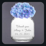 Sticker Carré Mason jar hydrangea mariage faveurs hydrangea7<br><div class="desc">Ajoutez une touche personnalisée à vos décorations mariages. Faites correspondre vos étiquettes de mariage,  autocollants ou enveloppes de sceaux à votre thème mariage ou à votre schéma de couleurs. Entièrement personnalisable,  cliquez sur personnaliser pour ajouter ou modifier la couleur ou la taille du texte à votre goût.</div>
