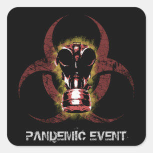 Sticker Carré Masque de gaz de Biohazard personnalisable