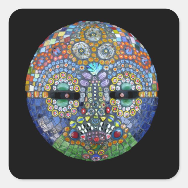 Sticker Carré Masque de mosaïque de Marge (Devant)