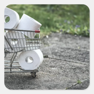 Sticker Carré Masque de protection contre le virus Corona