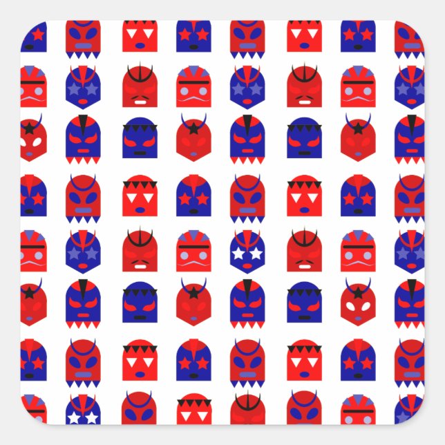 Sticker Carré masques lucha libre (Devant)