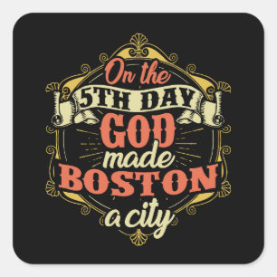 Sticker Carré Massachusetts de Boston