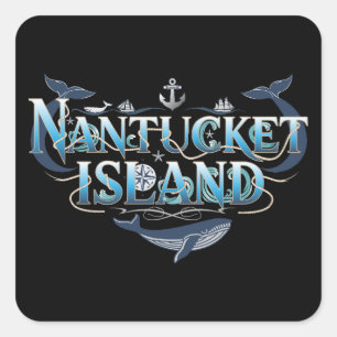 Sticker Carré Massachusetts de Nantucket Island
