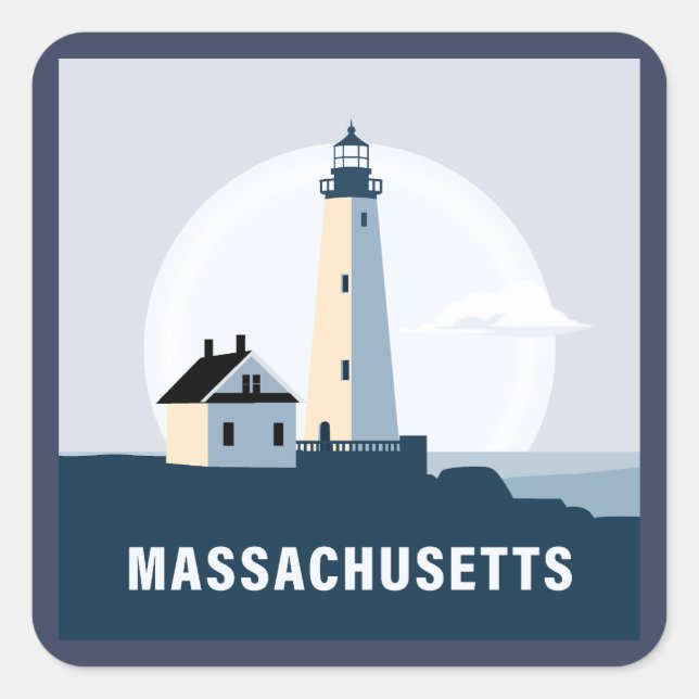 Sticker Carré Massachusetts, États-Unis d'Amérique (Devant)