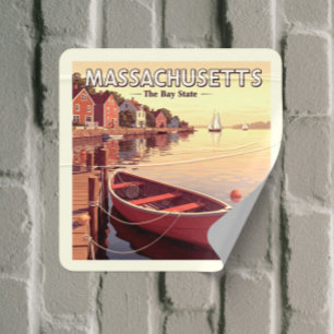 Sticker Carré Massachusetts vintages
