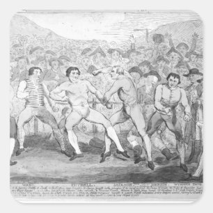 Sticker Carré Match de boxe entre Thomas Futrell et John