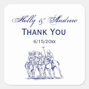 Sticker Carré Match Polo Stylisé vintage Dessin N° 1 bleu